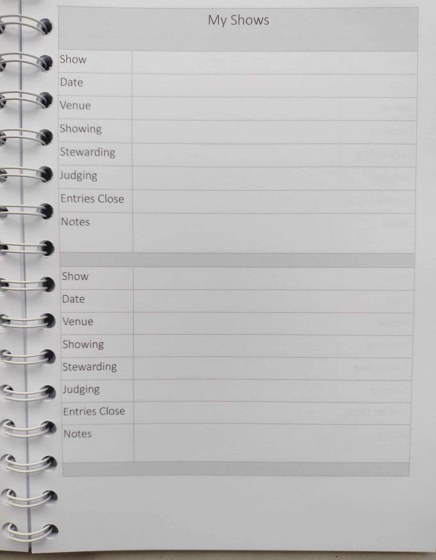 Welsh Terrier Dog Show Planner Book