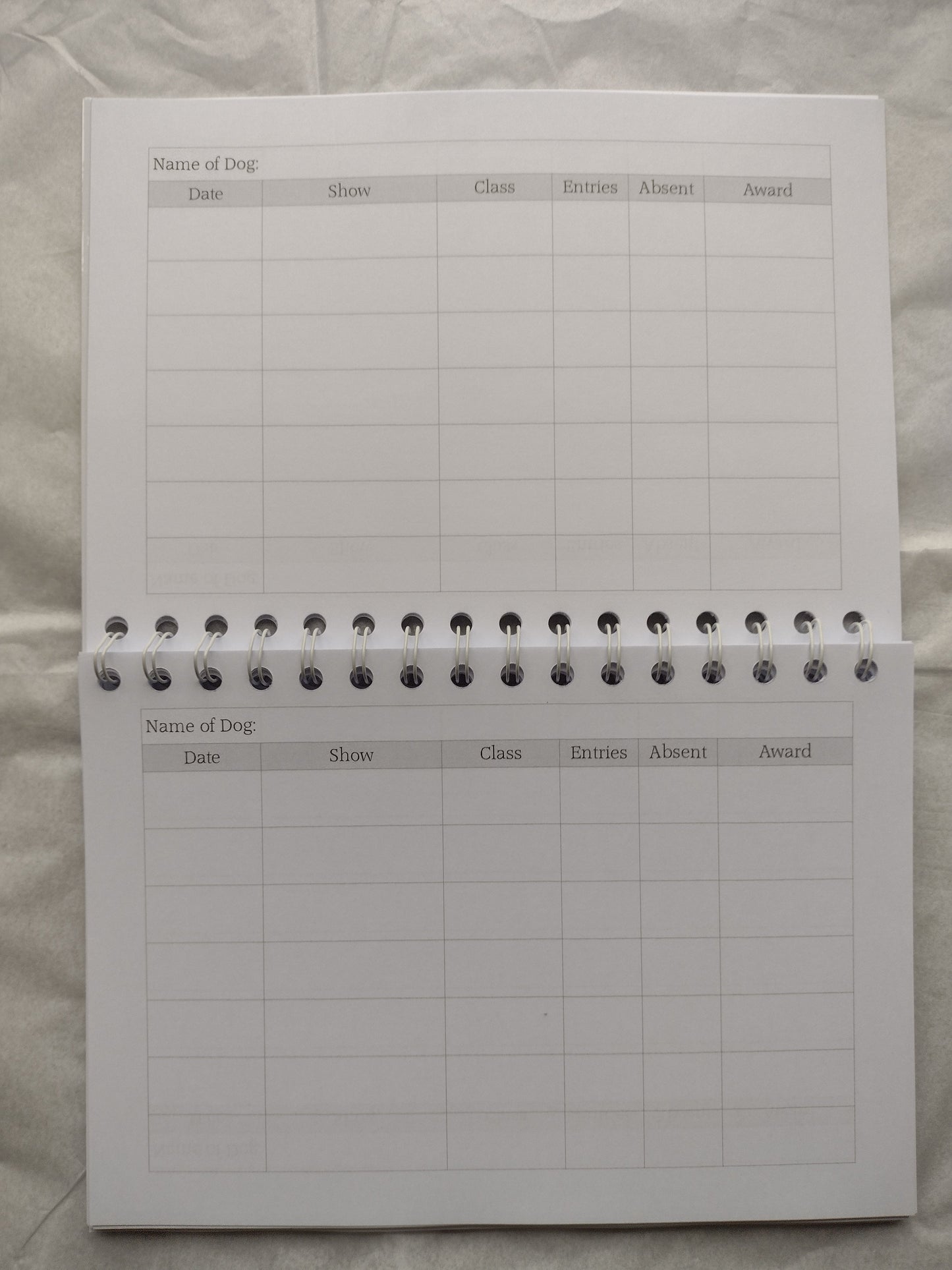 Yorkshire Terrier Dog Show Record Book