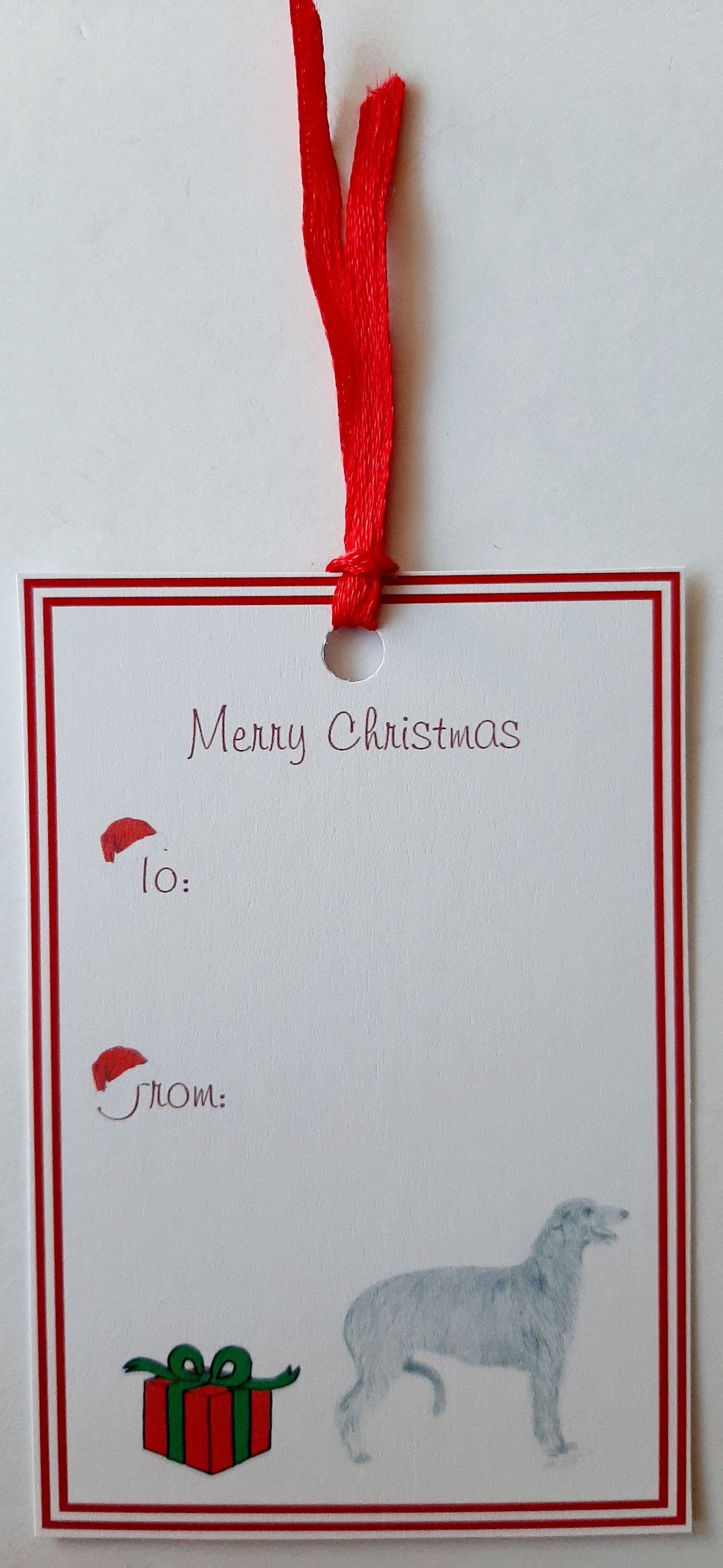 Deerhound Christmas Gift Tags Pack of 8