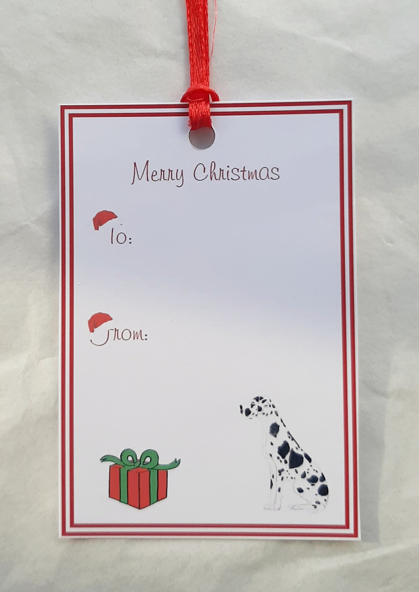 Harlequin Great Dane Christmas Gift Tags Pack of 8