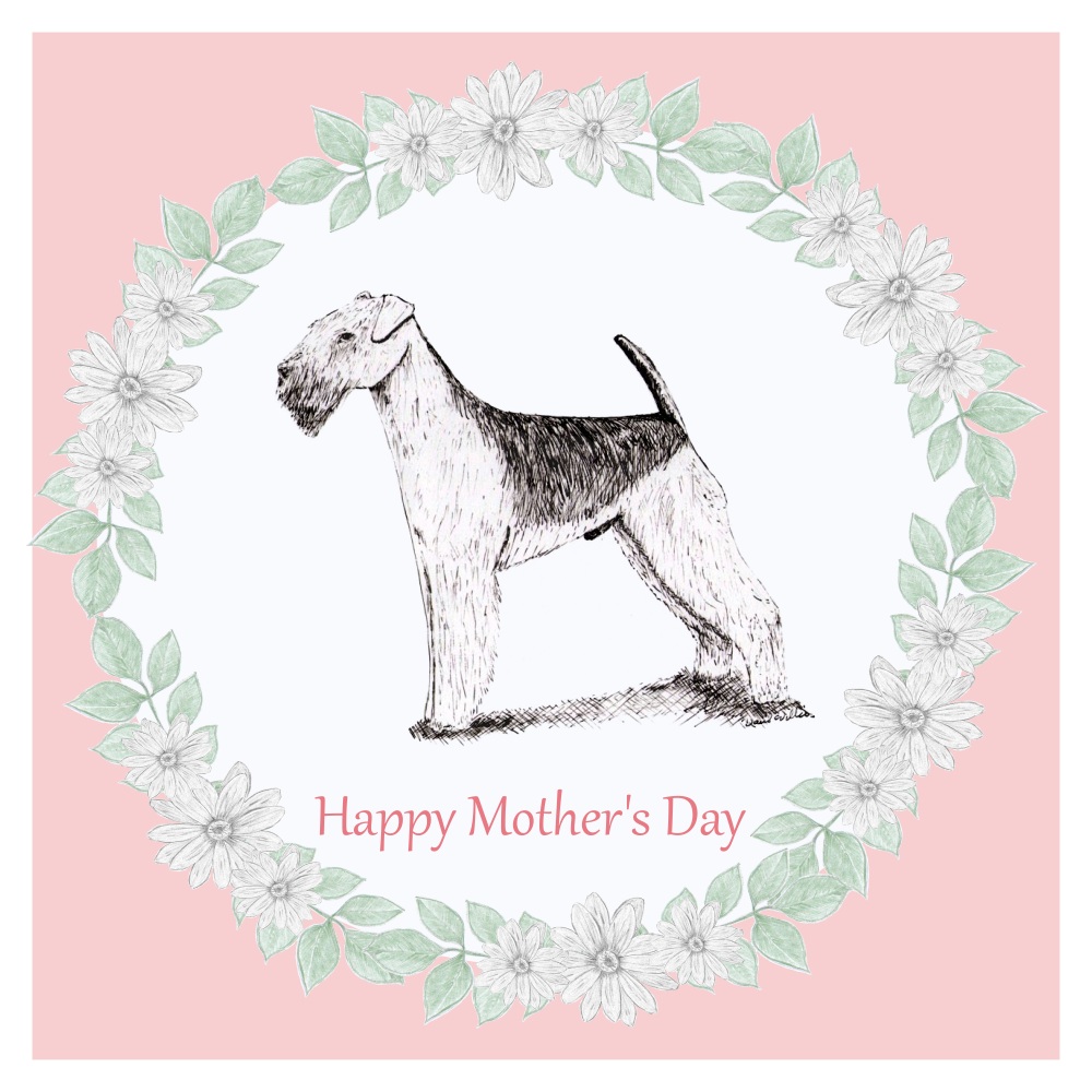 Airedale Terrier Mother's Day Card Hand Made