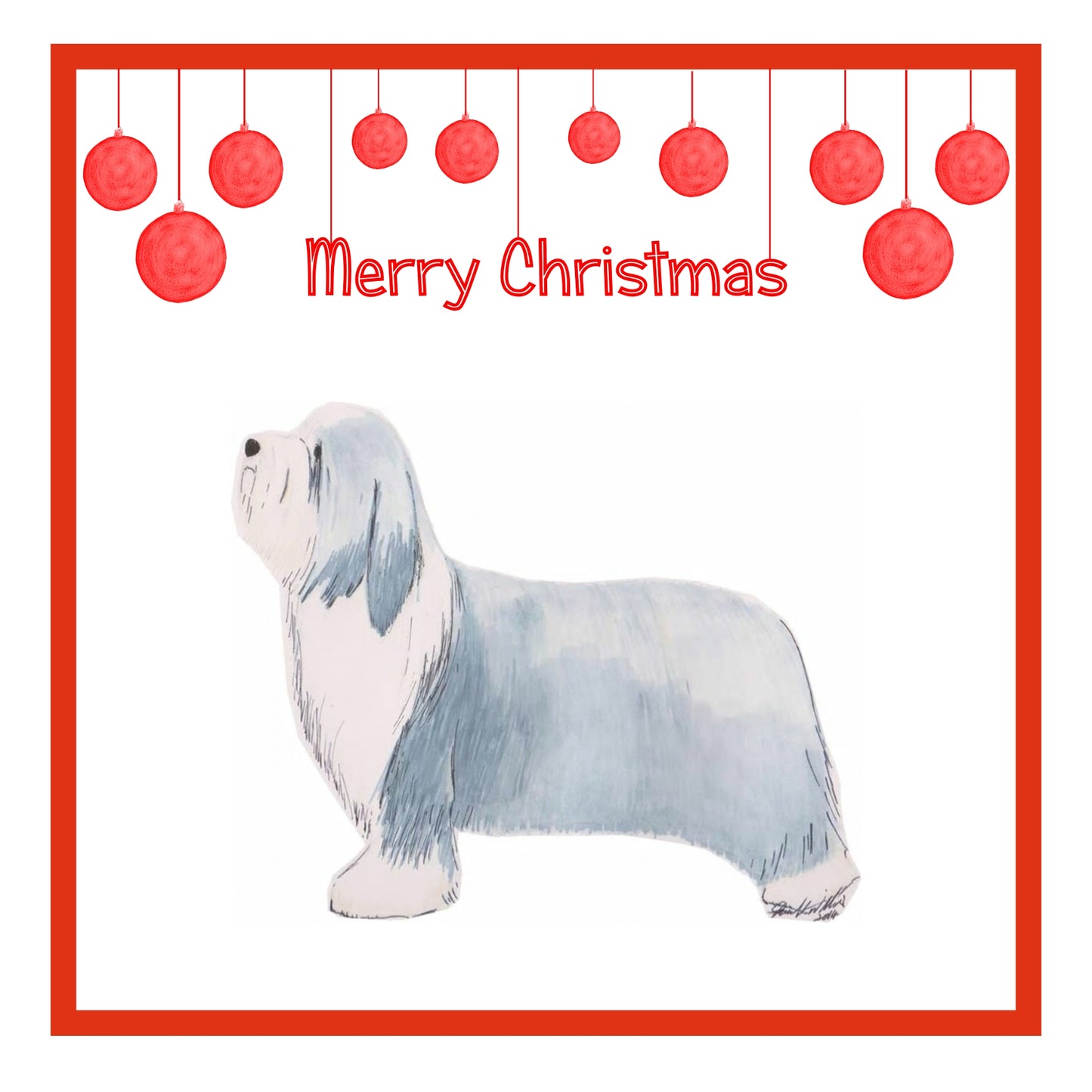 Bearded Collie Christmas Cards Pack of 6