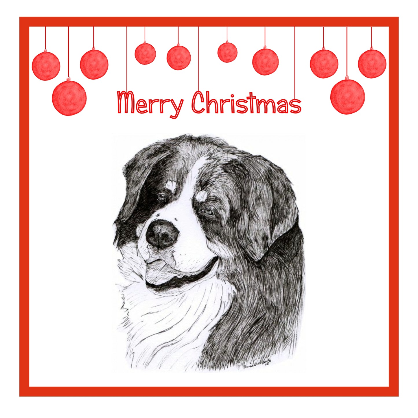 Bernese Mountain Dog Christmas Cards Pack of 6