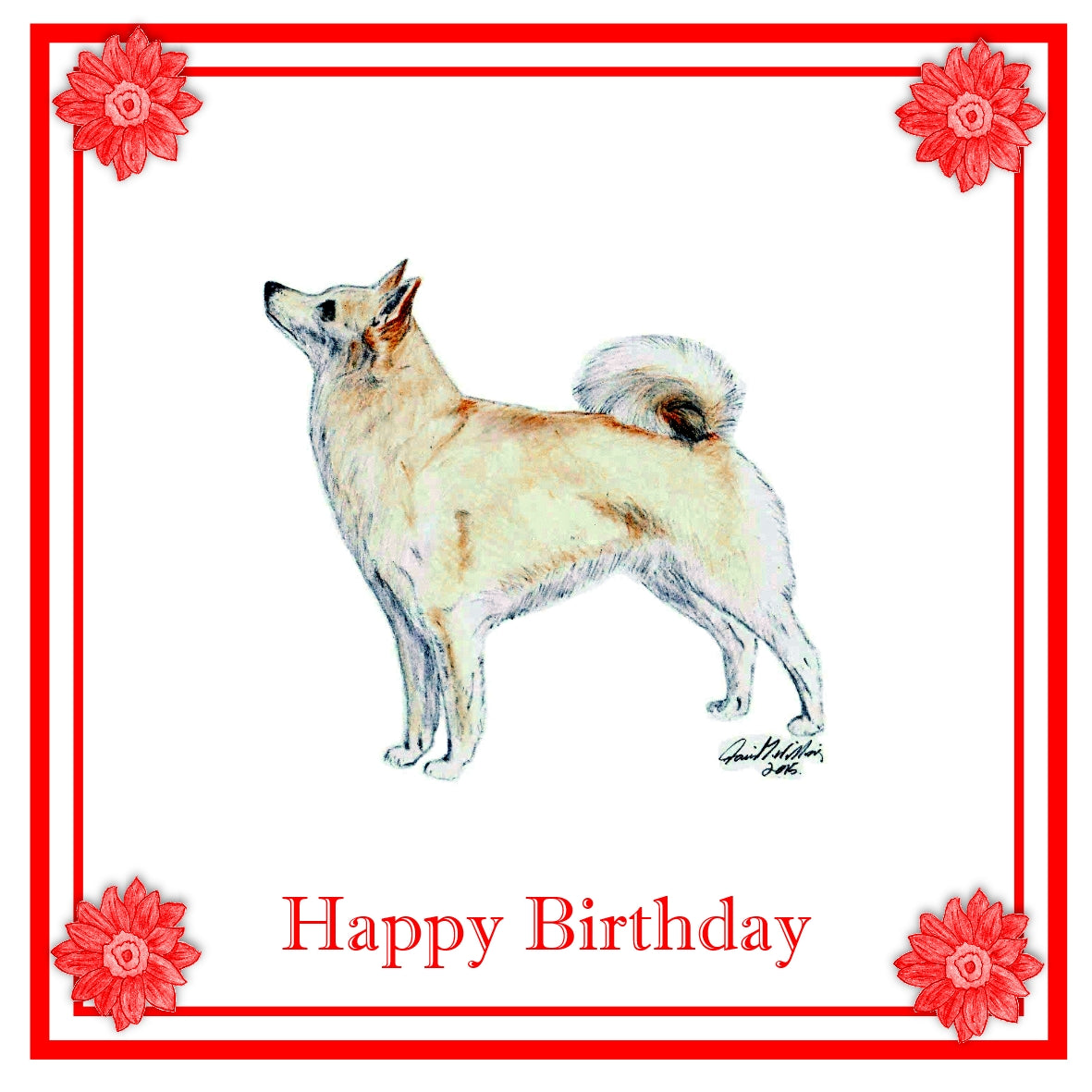 Buhund Greeting Card Choice of 6 Designs BIRTHDAY, THINKING OF YOU, BLANK