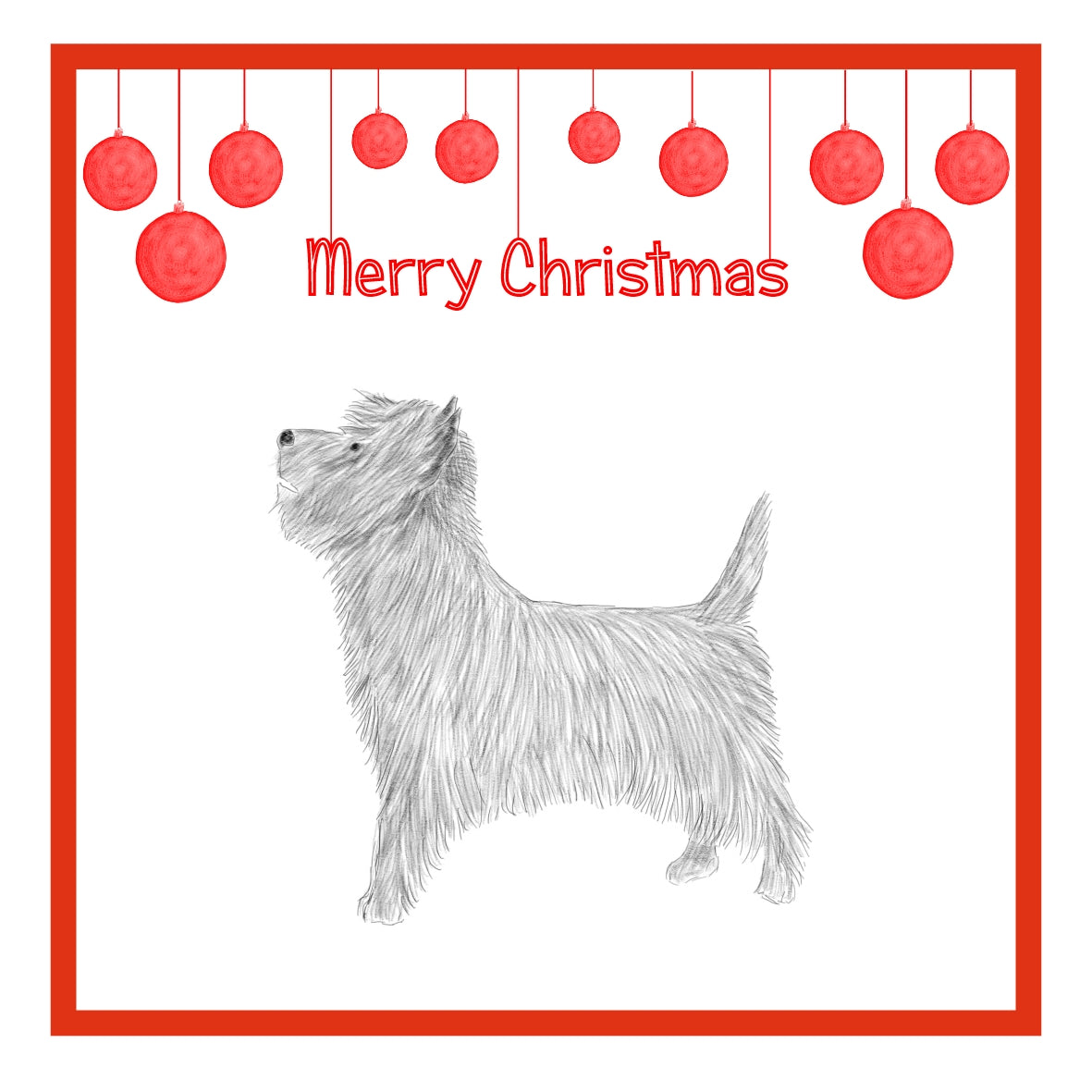 Cairn Terrier Christmas Cards Pack of 6