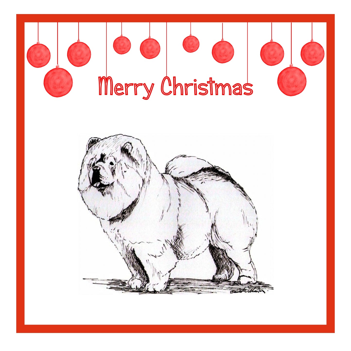 Chow Chow Christmas Cards Pack of 6
