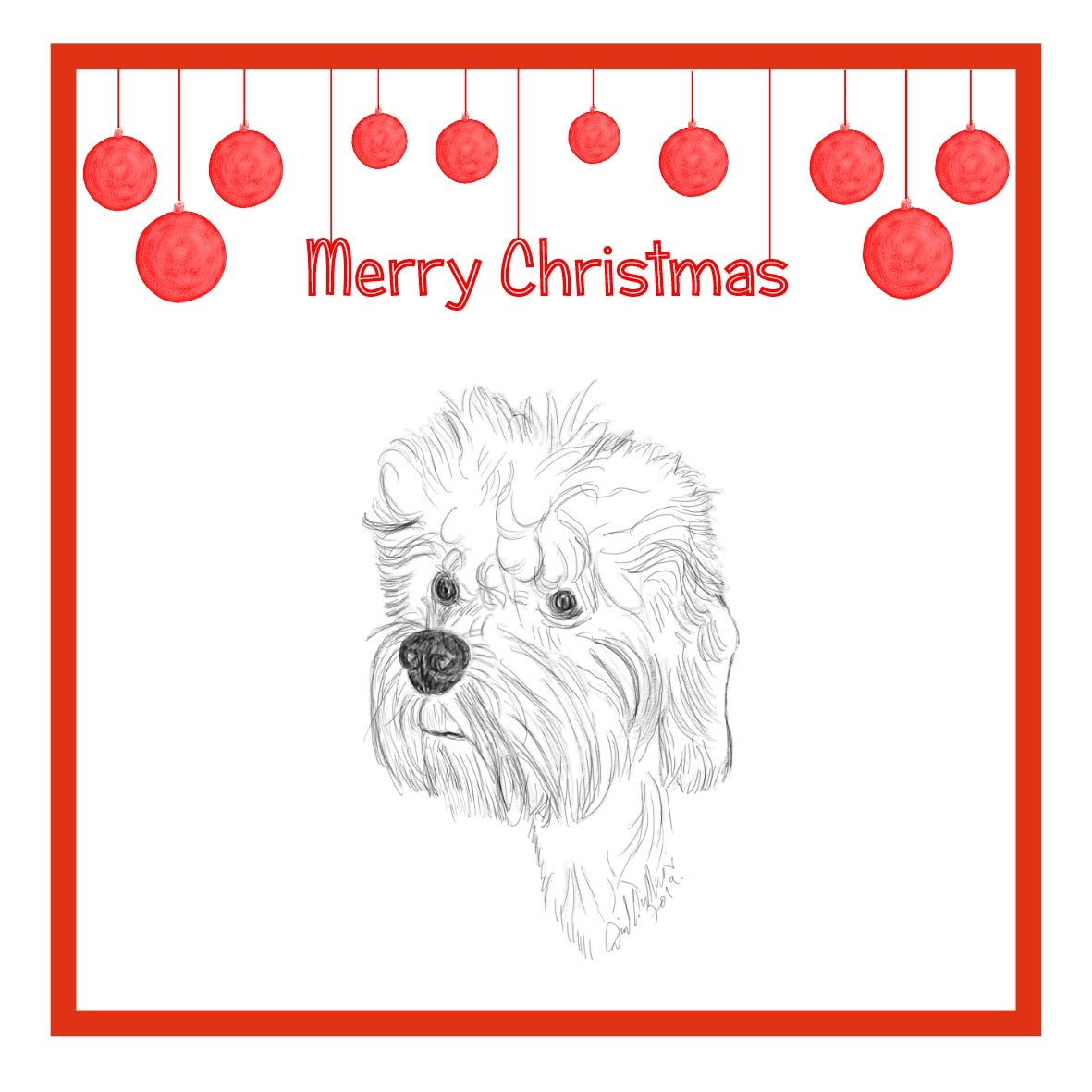 Dandie Dinmont Terrier Christmas Cards Pack of 6
