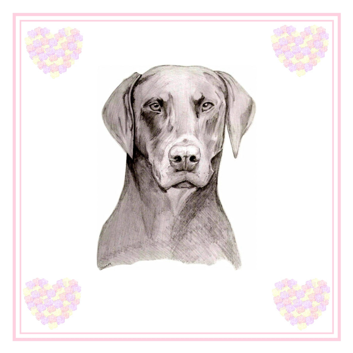 Dobermann Greeting Card Choice of 6 Designs BIRTHDAY, THINKING OF YOU, BLANK