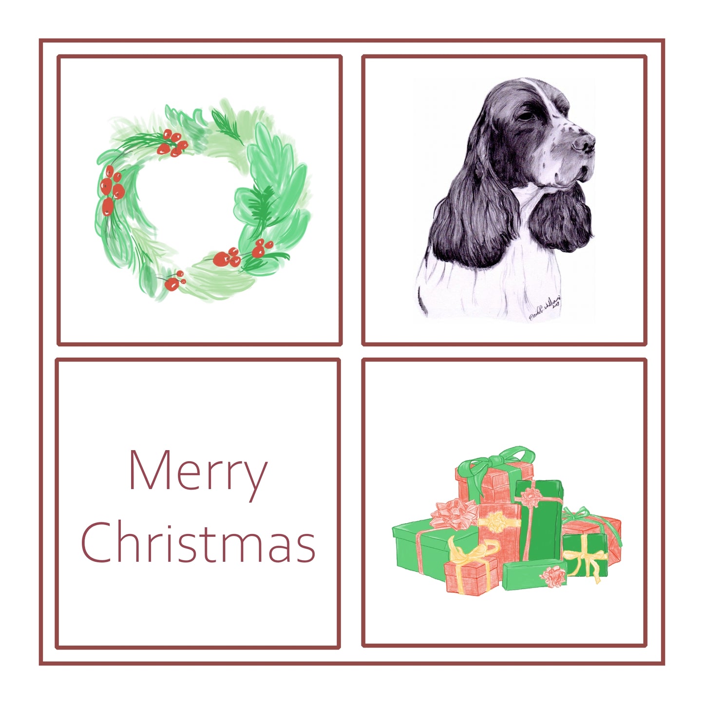 English Springer Spaniel Christmas Card Choice of 3