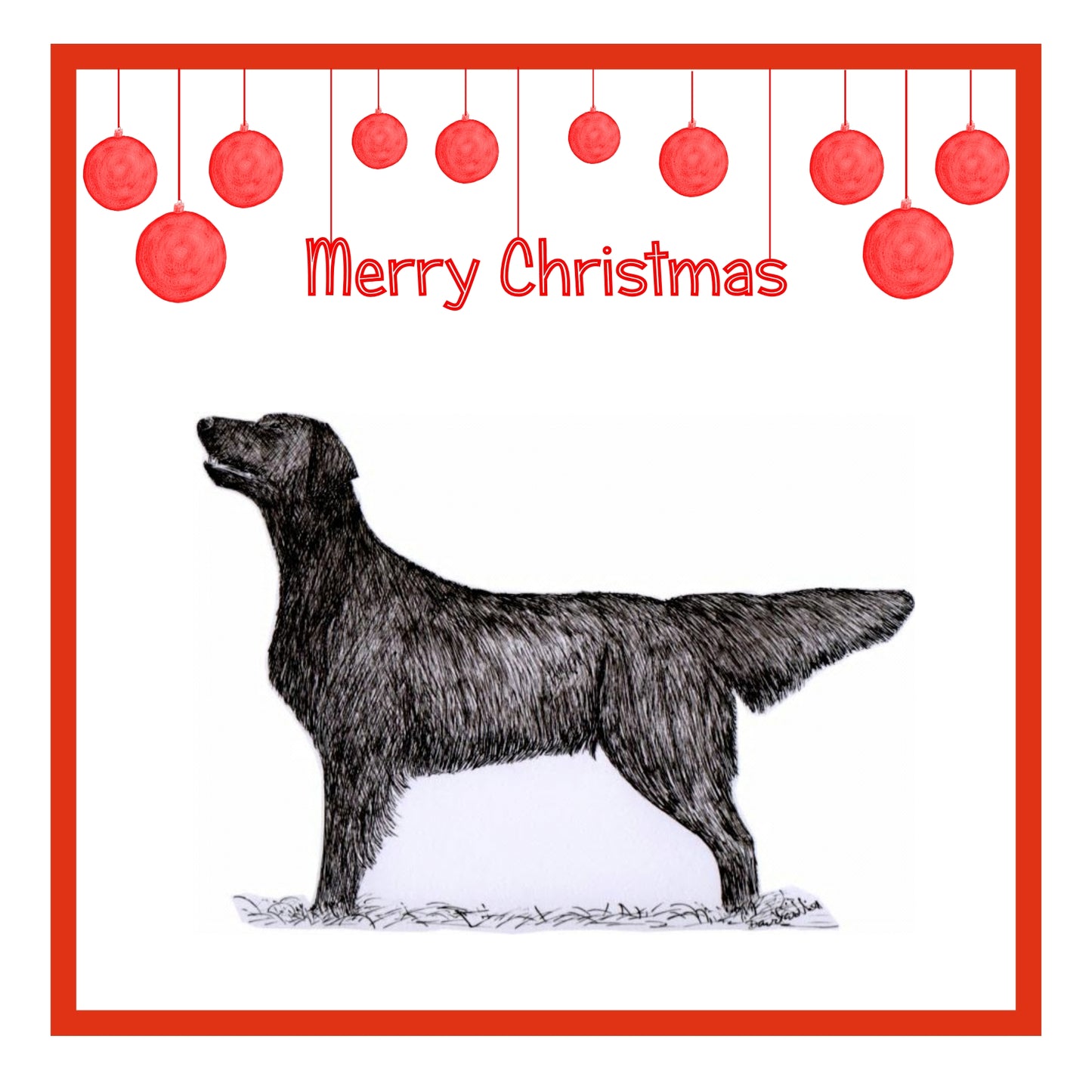 Flatcoat Retriever Christmas Cards Pack of 6