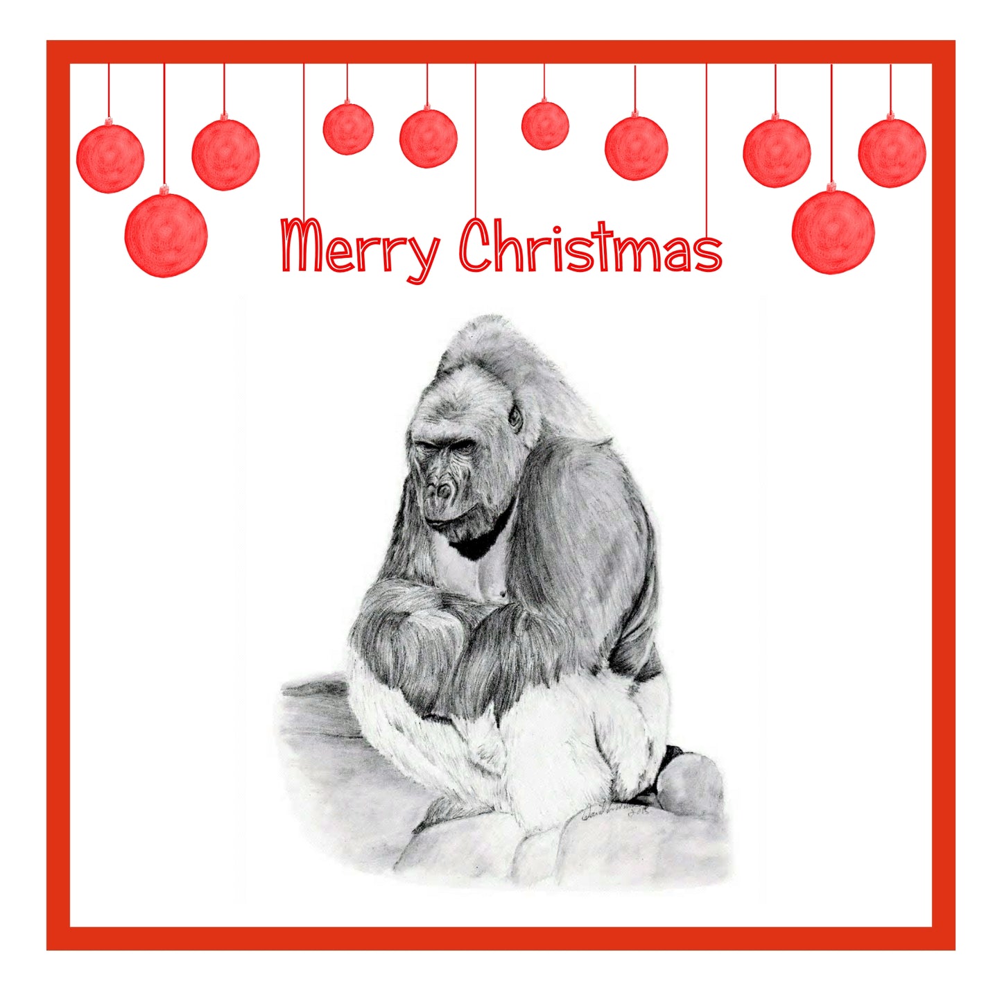 Gorilla Christmas Cards Pack of 6