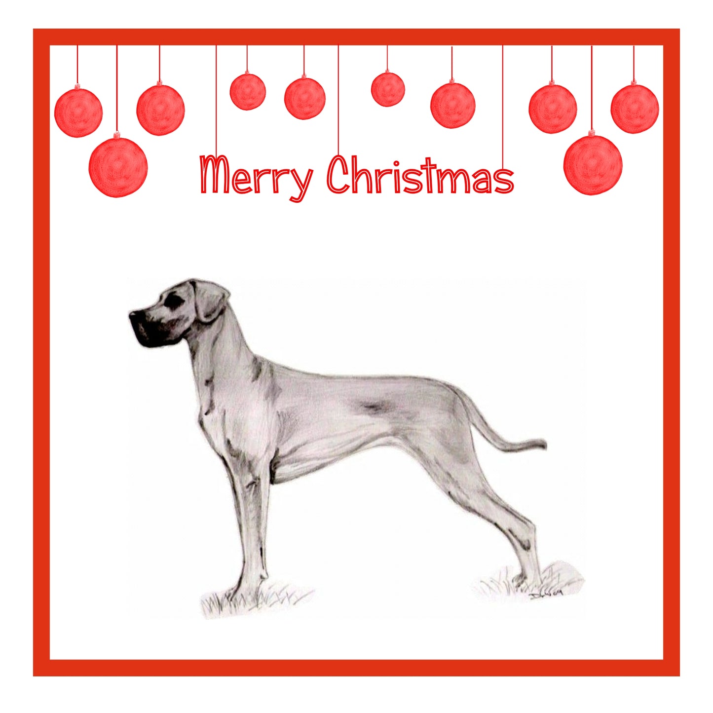 Great Dane Christmas Cards Pack of 6