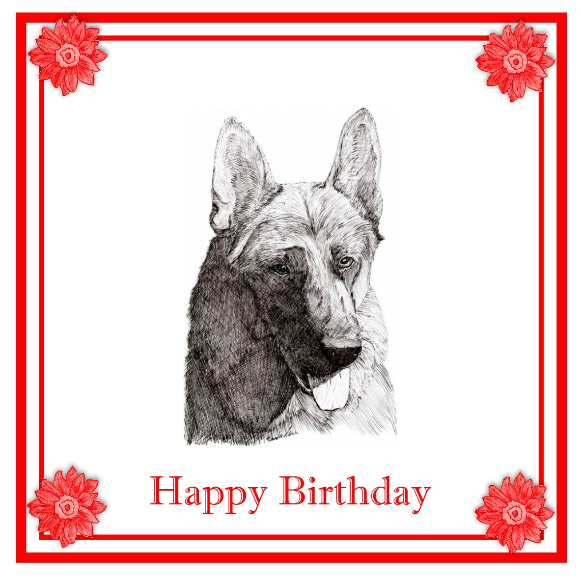 German Shepherd Greeting Card Choice of 6 Designs BIRTHDAY, THINKING OF YOU, BLANK