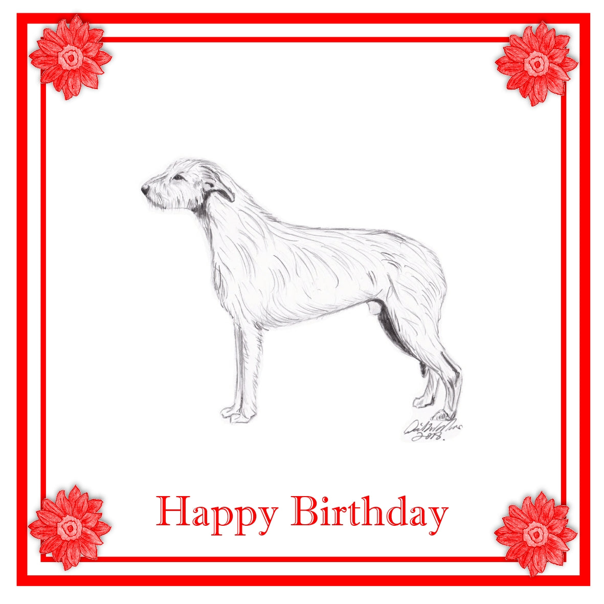 Irish Wolfhound Greeting Card Choice of 6 Designs BIRTHDAY, THINKING OF YOU, BLANK