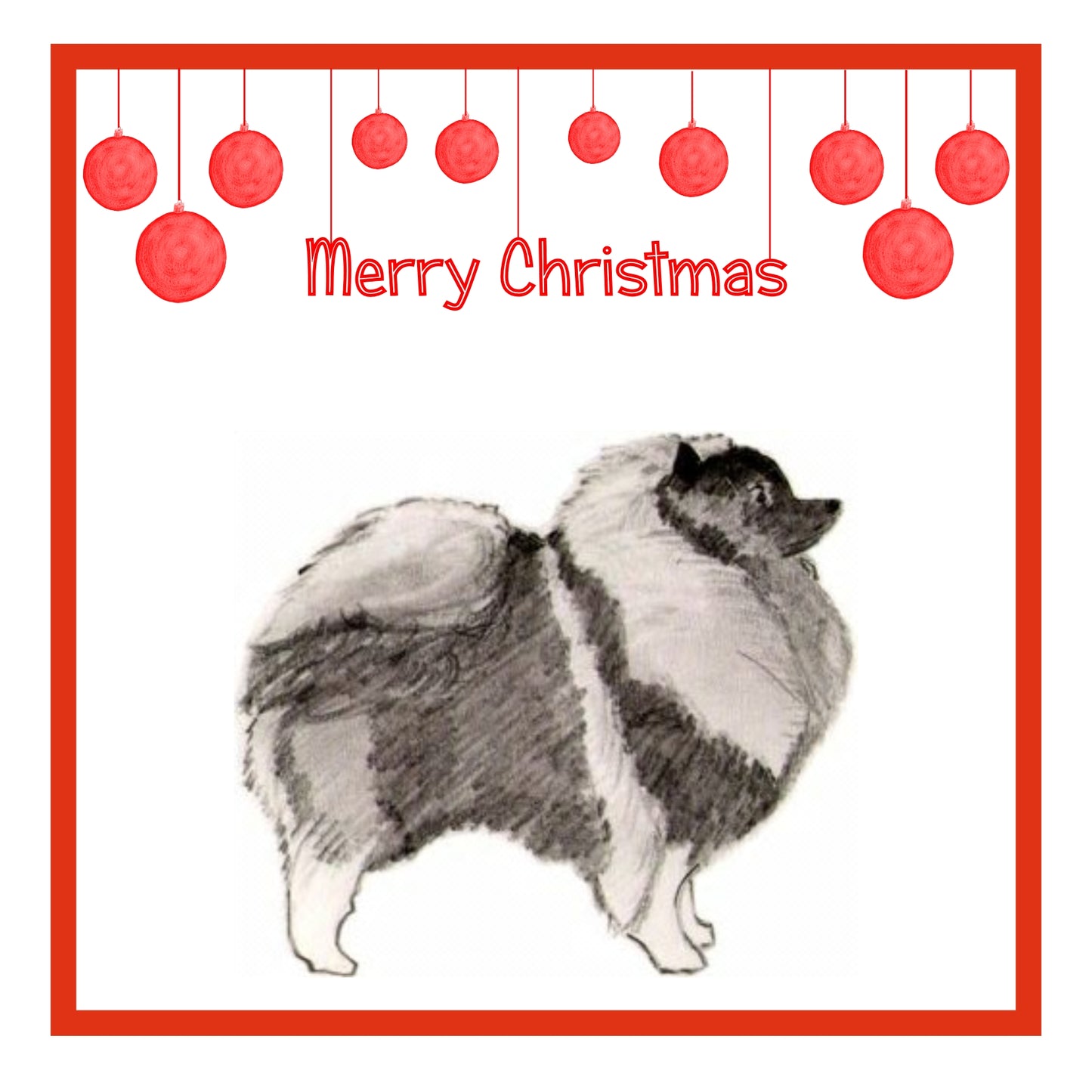 Keeshond Christmas Cards Pack of 6
