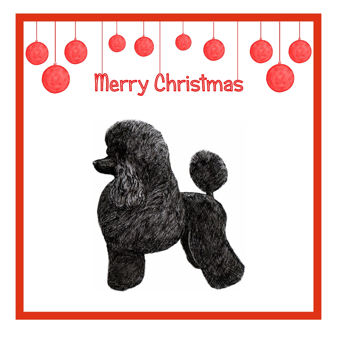 Poodle Christmas Cards Pack of 6