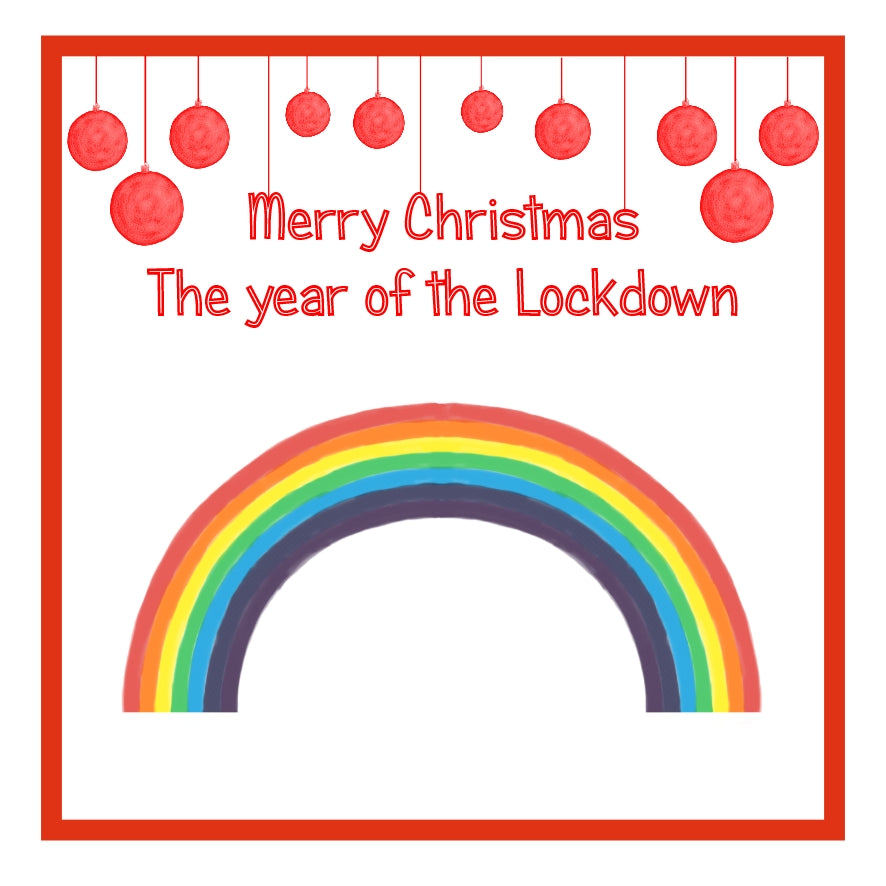 Rainbow The year of the Lockdown Christmas Card Pack of 6 by Curiosity Crafts