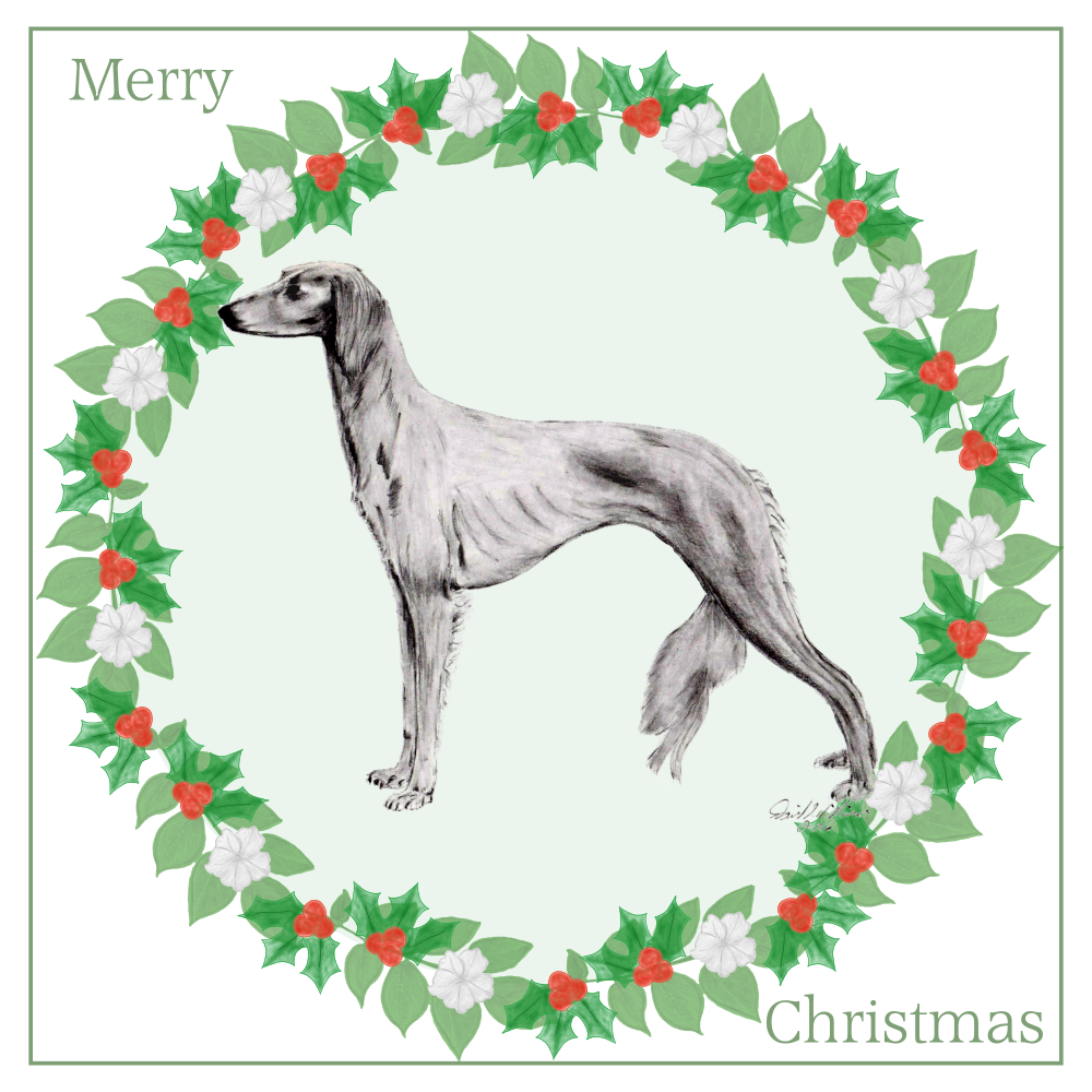 Saluki Christmas Card Choice of 3 Card Designs Single or Multi Pack