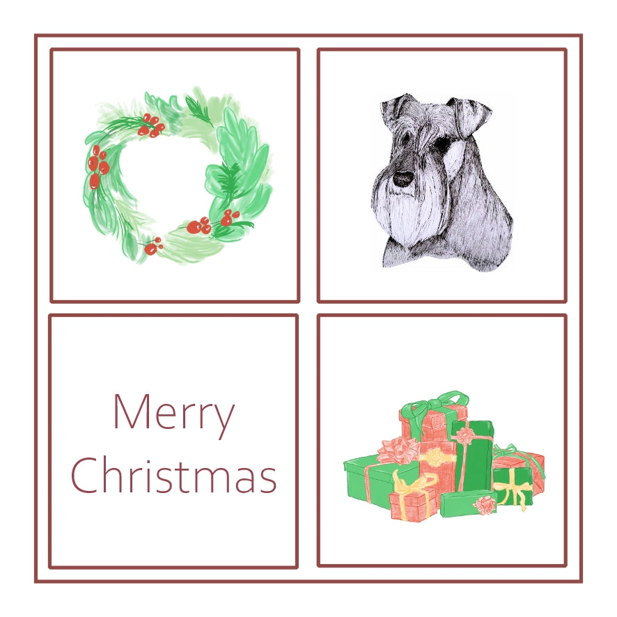Schnauzer Christmas Card Choice of 3