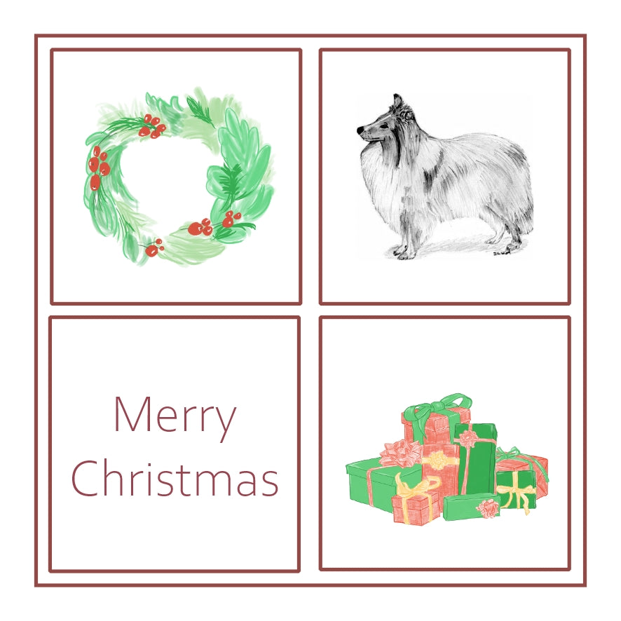 Shetland Sheepdog Christmas Card Choice of 3