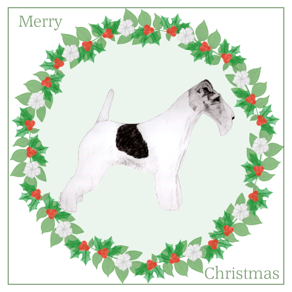 Wire Fox Terrier Christmas Card Choice of 3 Card Designs Single or Multi Pack