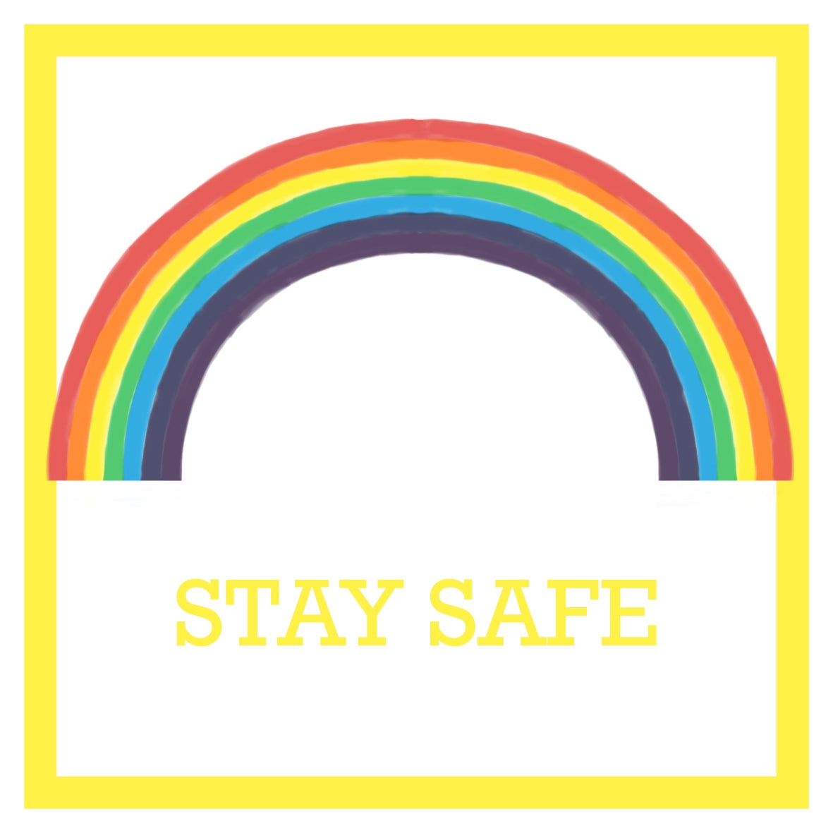 Rainbow Stay Safe Card by Curiosity Crafts PERSONALISATION AVAILABLE
