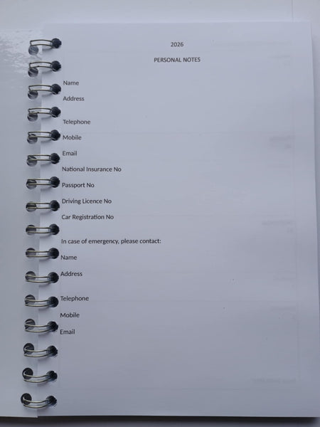 2026 Personalised Your own PHOTO Week Per View Diary: A4, A5 or A6, Dog Show, Normal or Appointment
