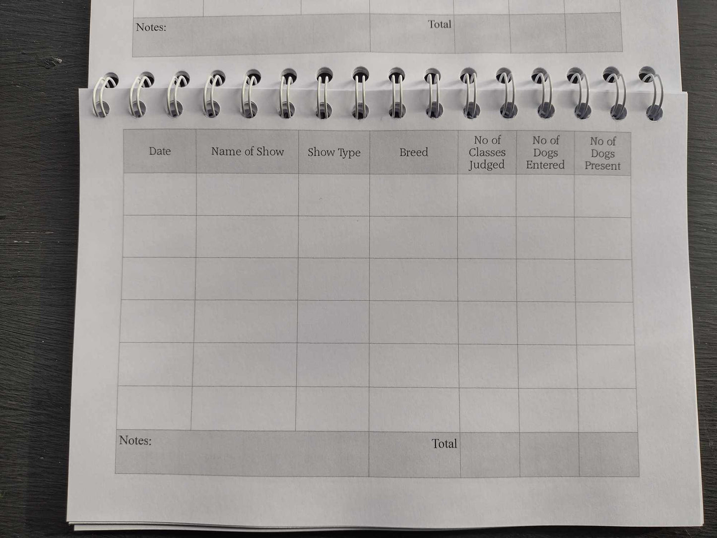Bichon Dog Show Judging Record Book