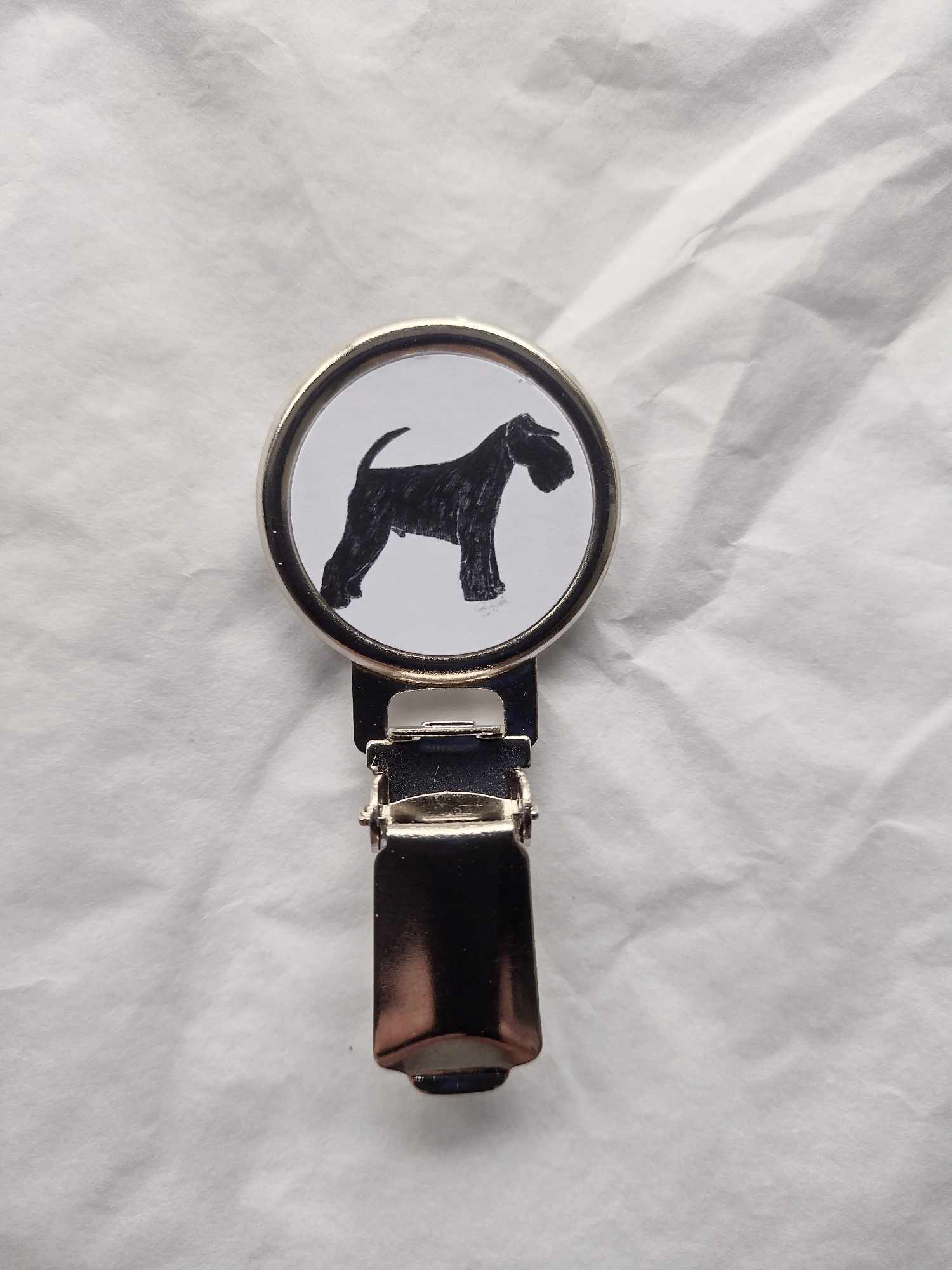 Black Schnauzer Dog Show Ring Clip