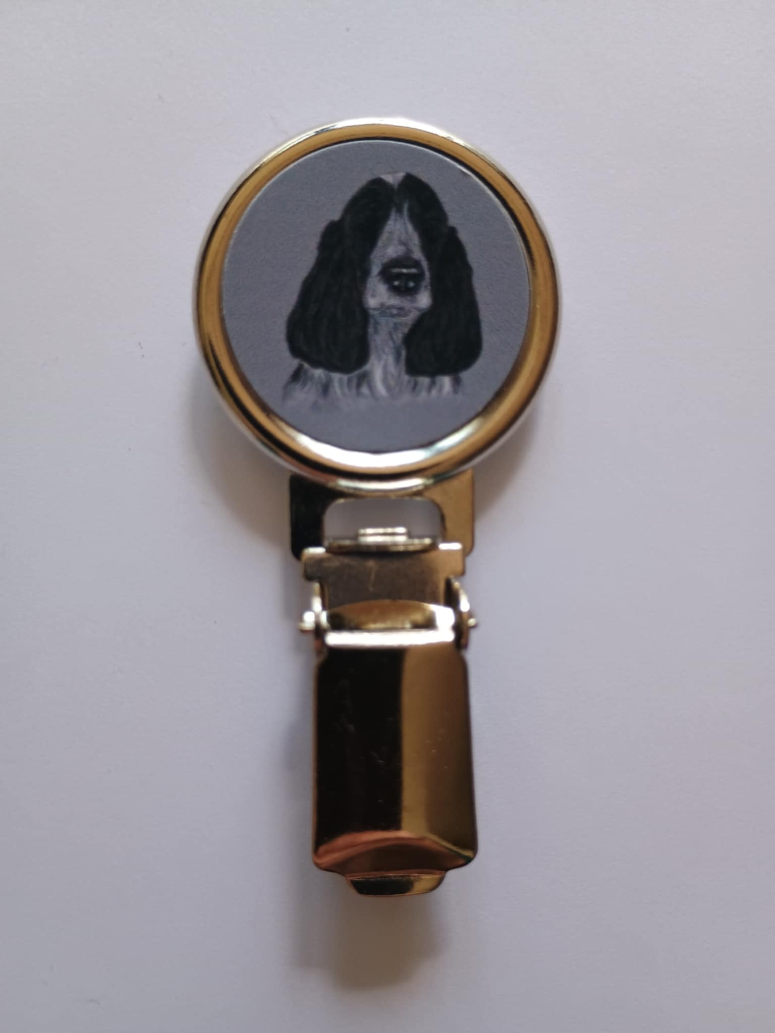 Blue Roan Cocker Spaniel Dog Show Ring Clip