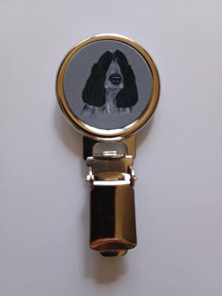 Blue Roan Cocker Spaniel Dog Show Ring Clip