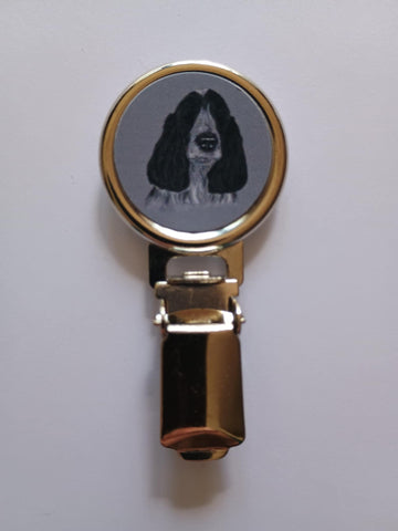Blue Roan Cocker Spaniel Dog Show Ring Clip