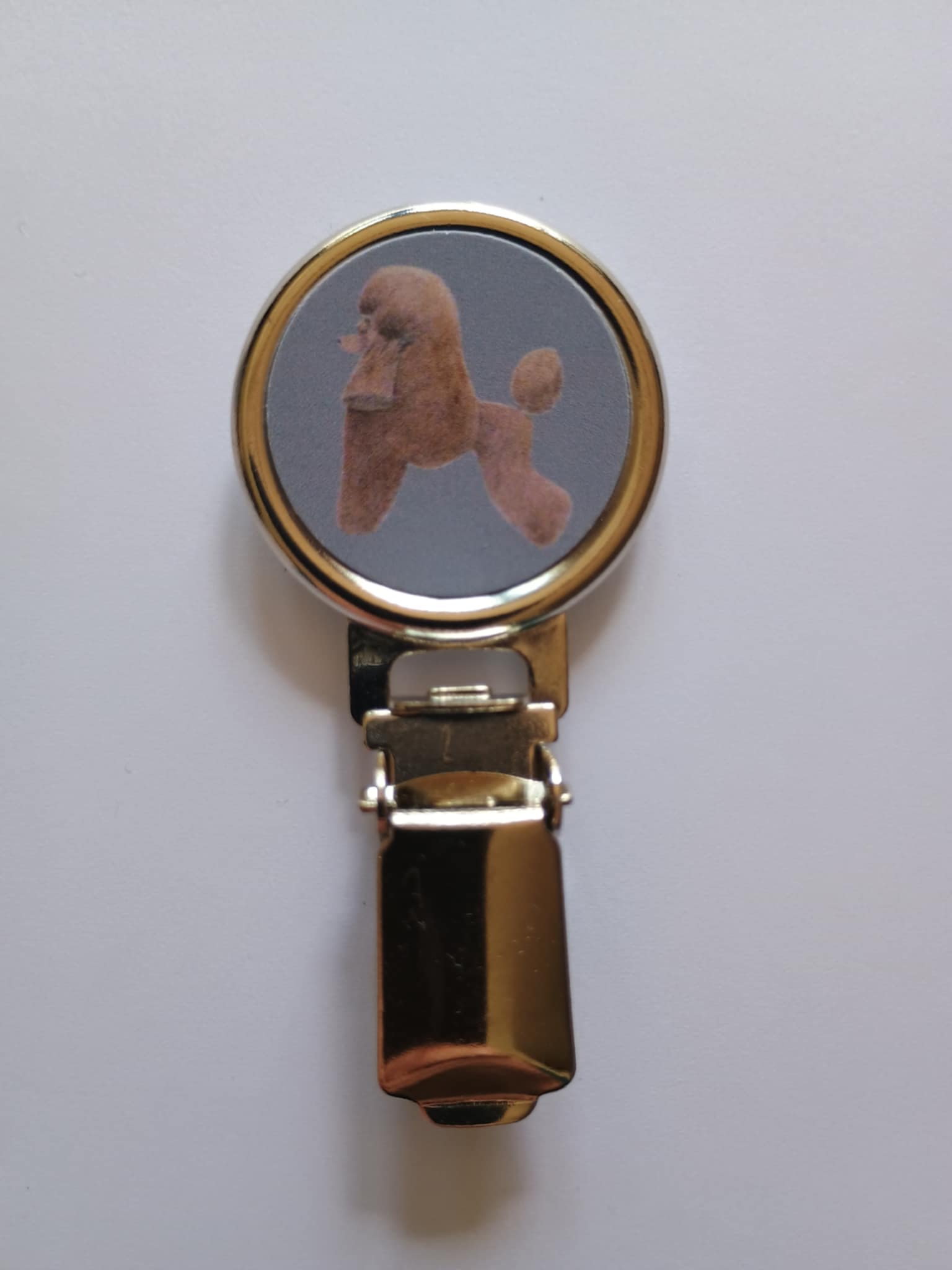 Brown Poodle Dog Show Ring Clip
