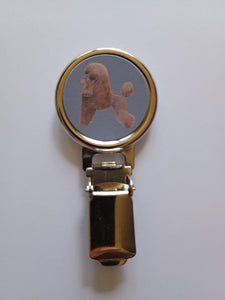Brown Poodle Dog Show Ring Clip