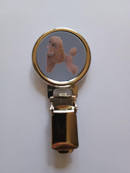 Brown Poodle Dog Show Ring Clip