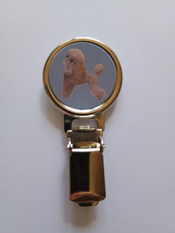 Brown Poodle Dog Show Ring Clip