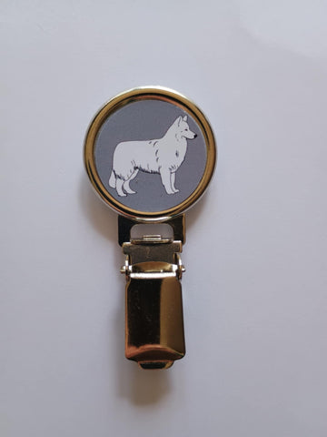 White Swiss Shepherd Dog Show Ring Clip