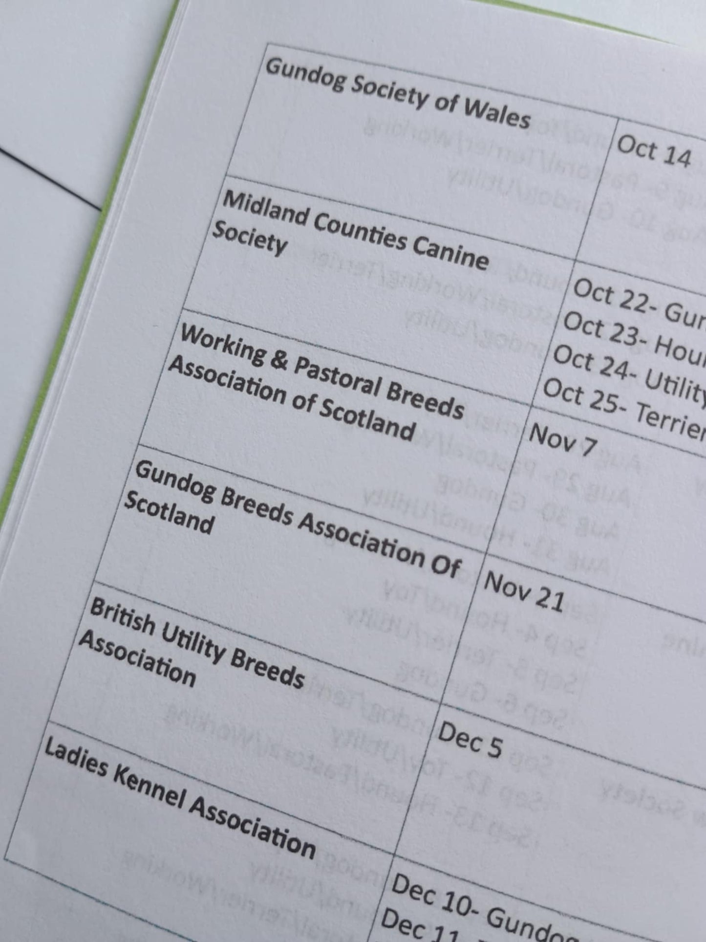 Championship Dog Show Dates & Year Planner Booklet 2026-2028 General & Group Show UK