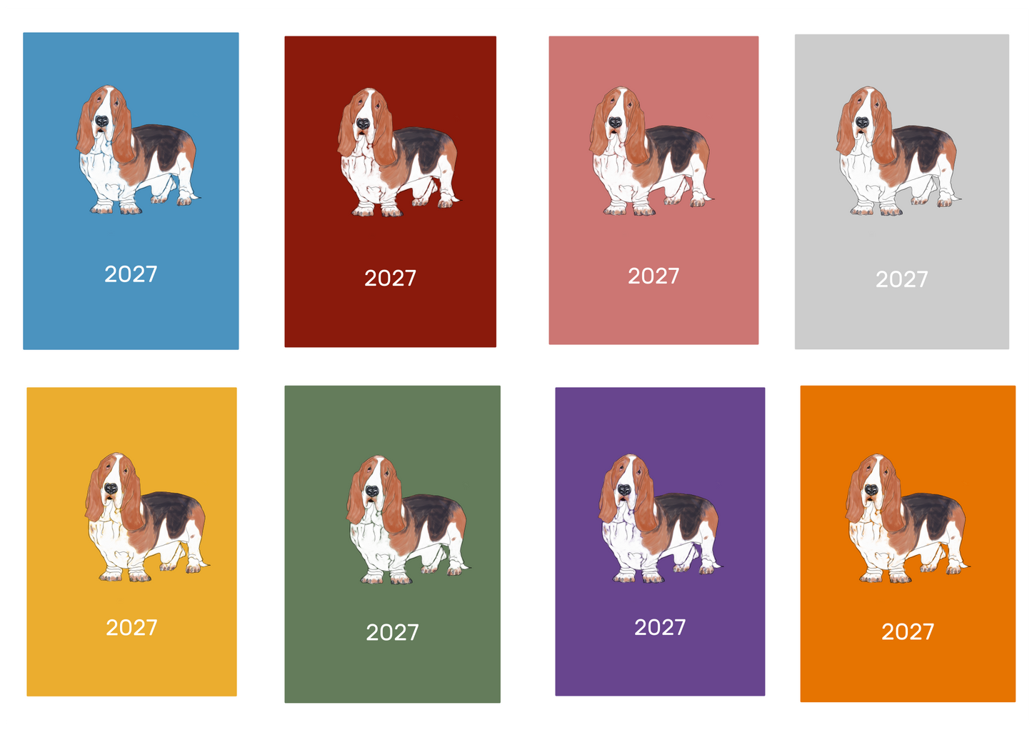 Basset Hound Week Per View 2027 Diary: A4, A5 or A6, Dog Show, Normal or Appointment