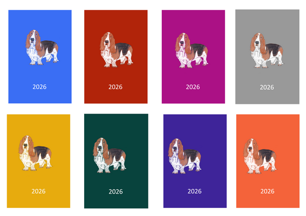 Basset Hound Week Per View 2026 Diary: A4, A5 or A6, Dog Show, Normal or Appointment