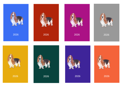 Basset Hound Week Per View 2026 Diary: A4, A5 or A6, Dog Show, Normal or Appointment