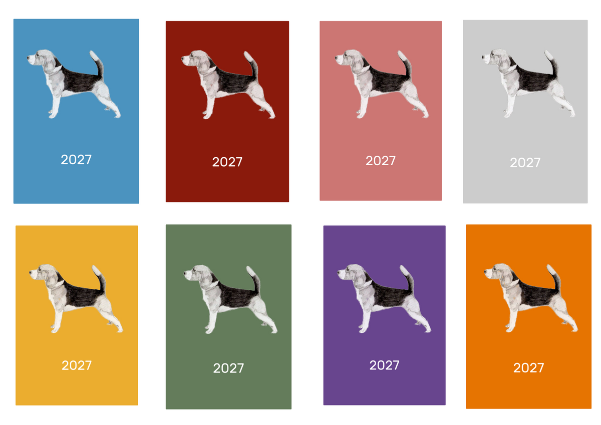 Beagle Week Per View 2027 Diary: A4, A5 or A6, Dog Show, Normal or Appointment