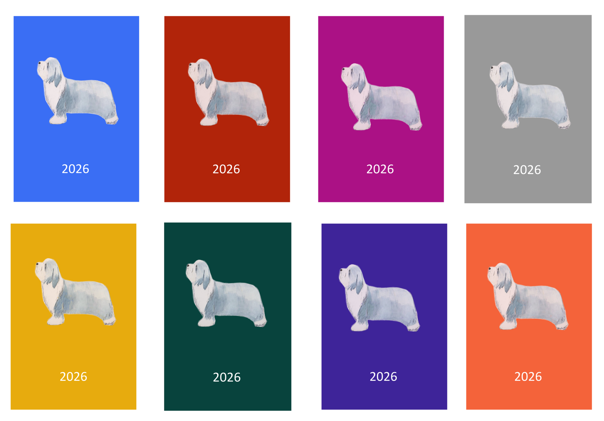Bearded Collie Week Per View 2026 Diary: A4, A5 or A6, Dog Show, Normal or Appointment