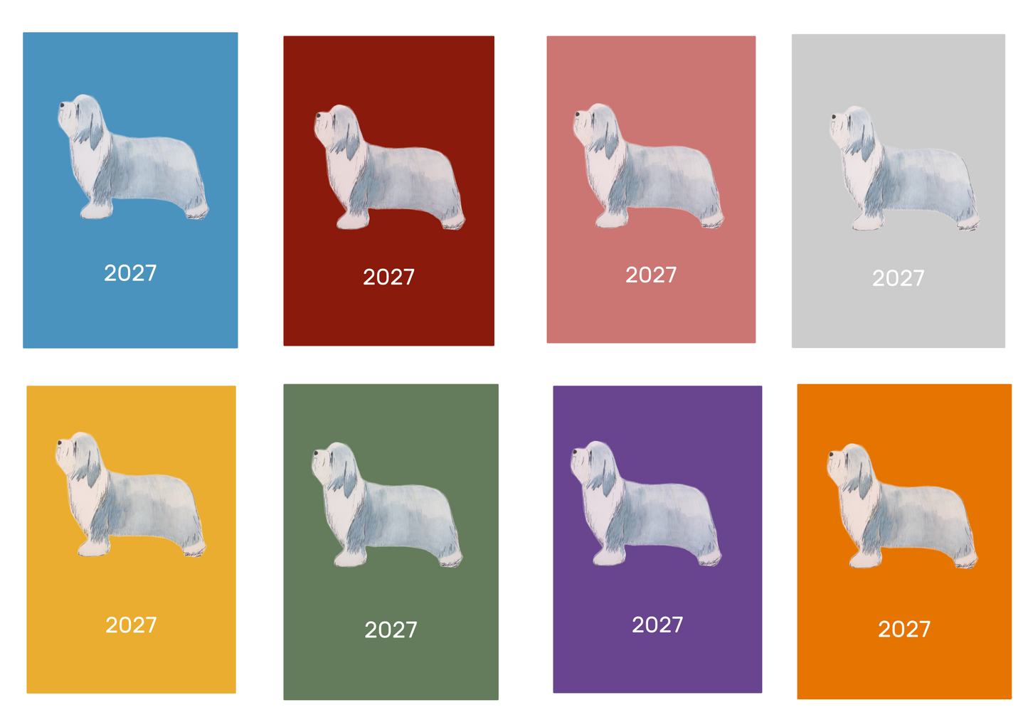 Bearded Collie Week Per View 2027 Diary: A4, A5 or A6, Dog Show, Normal or Appointment