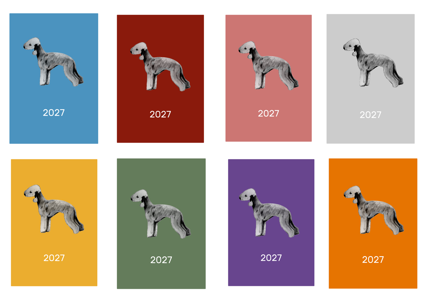 Bedlington Terrier Week Per View 2027 Diary: A4, A5 or A6, Dog Show, Normal or Appointment