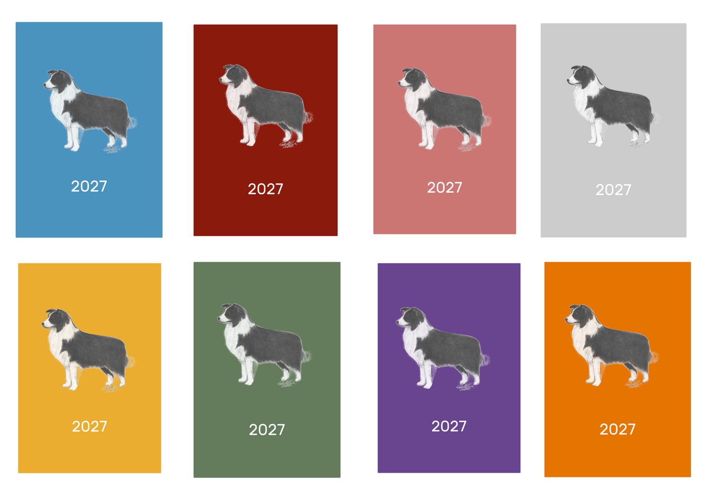Border Collie Week Per View 2027 Diary: A4, A5 or A6, Dog Show, Normal or Appointment