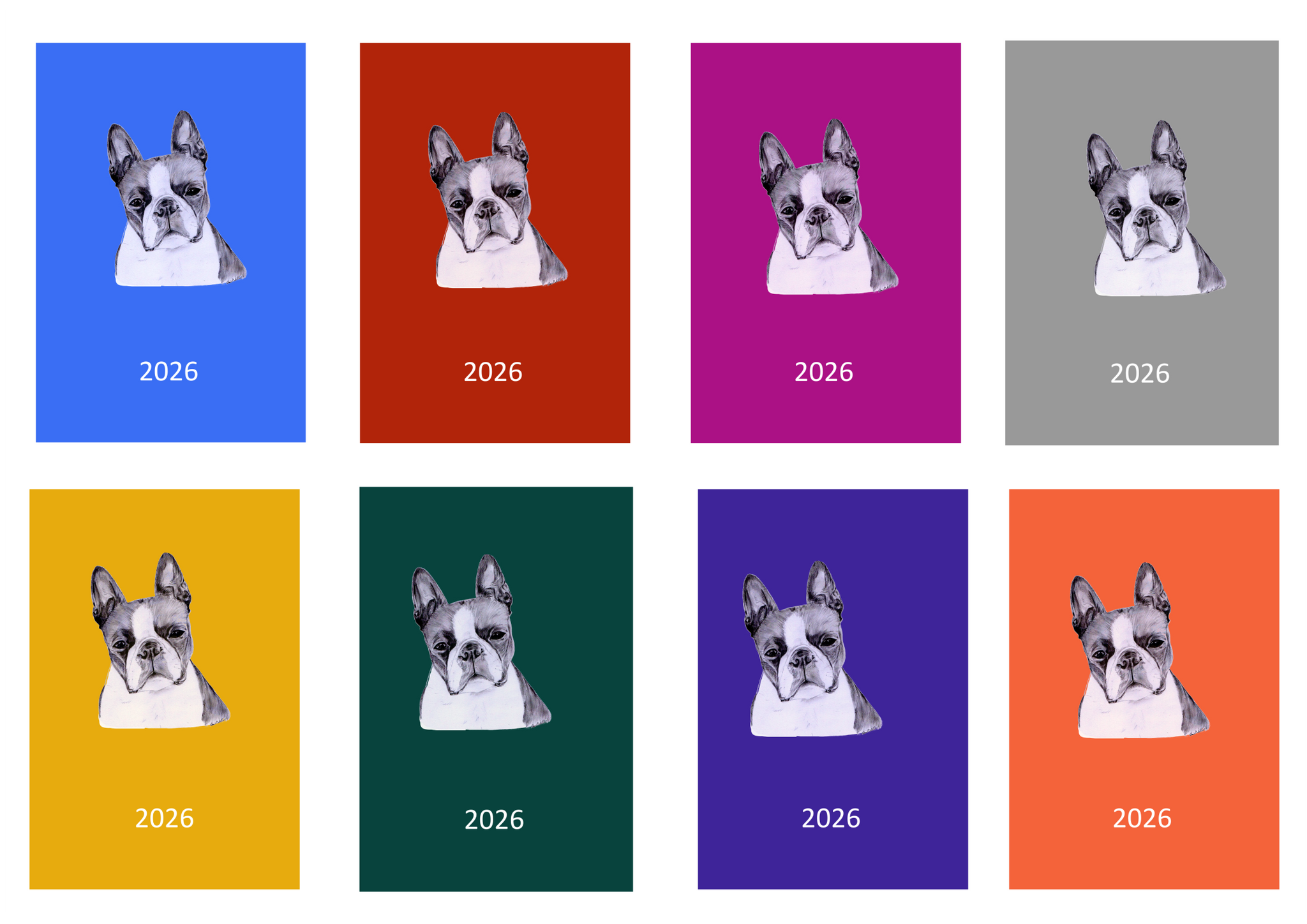 Boston Terrier Week Per View 2026 Diary: A4, A5 or A6, Dog Show, Normal or Appointment