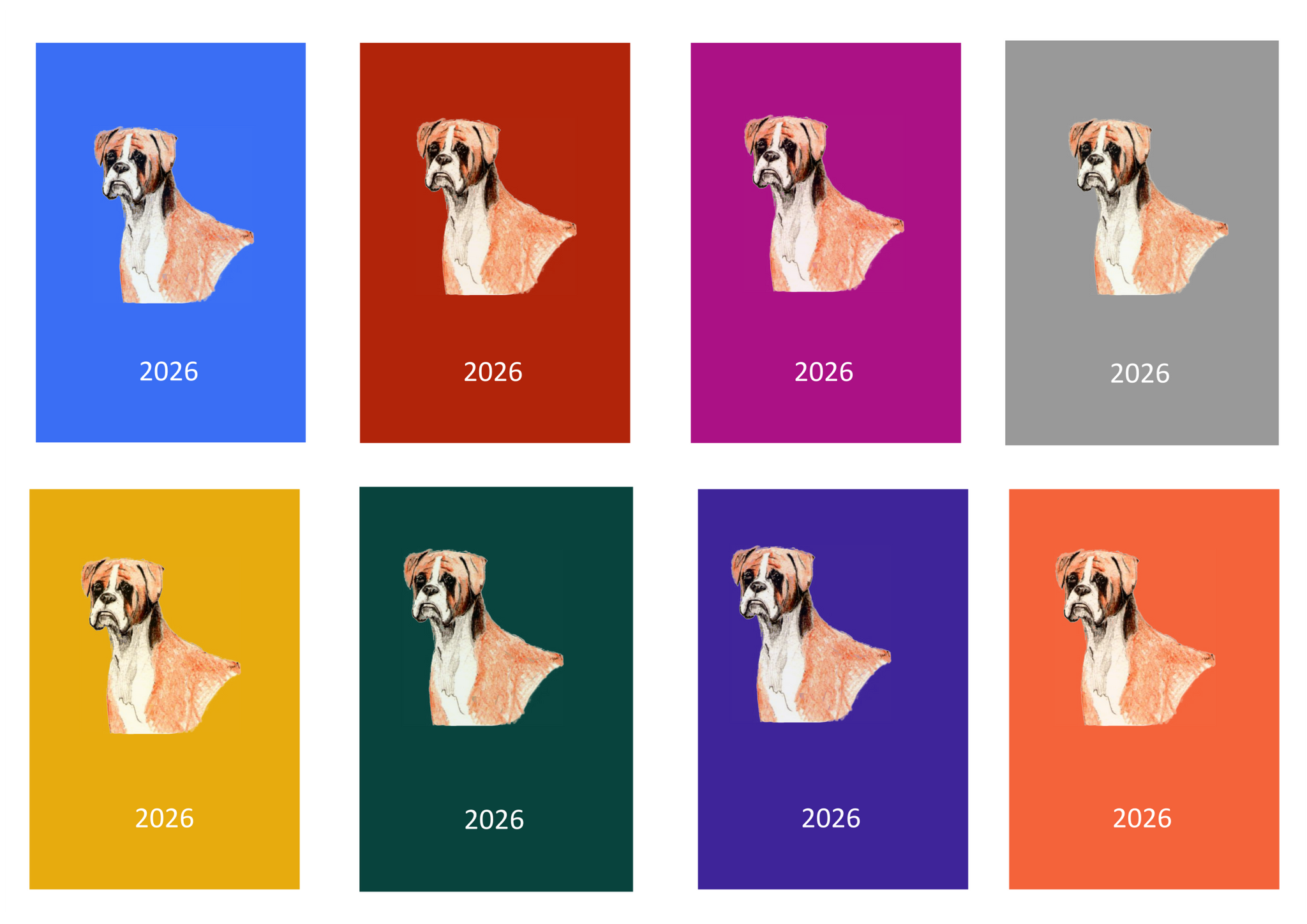 Boxer Week Per View 2026 Diary: A4, A5 or A6, Dog Show, Normal or Appointment