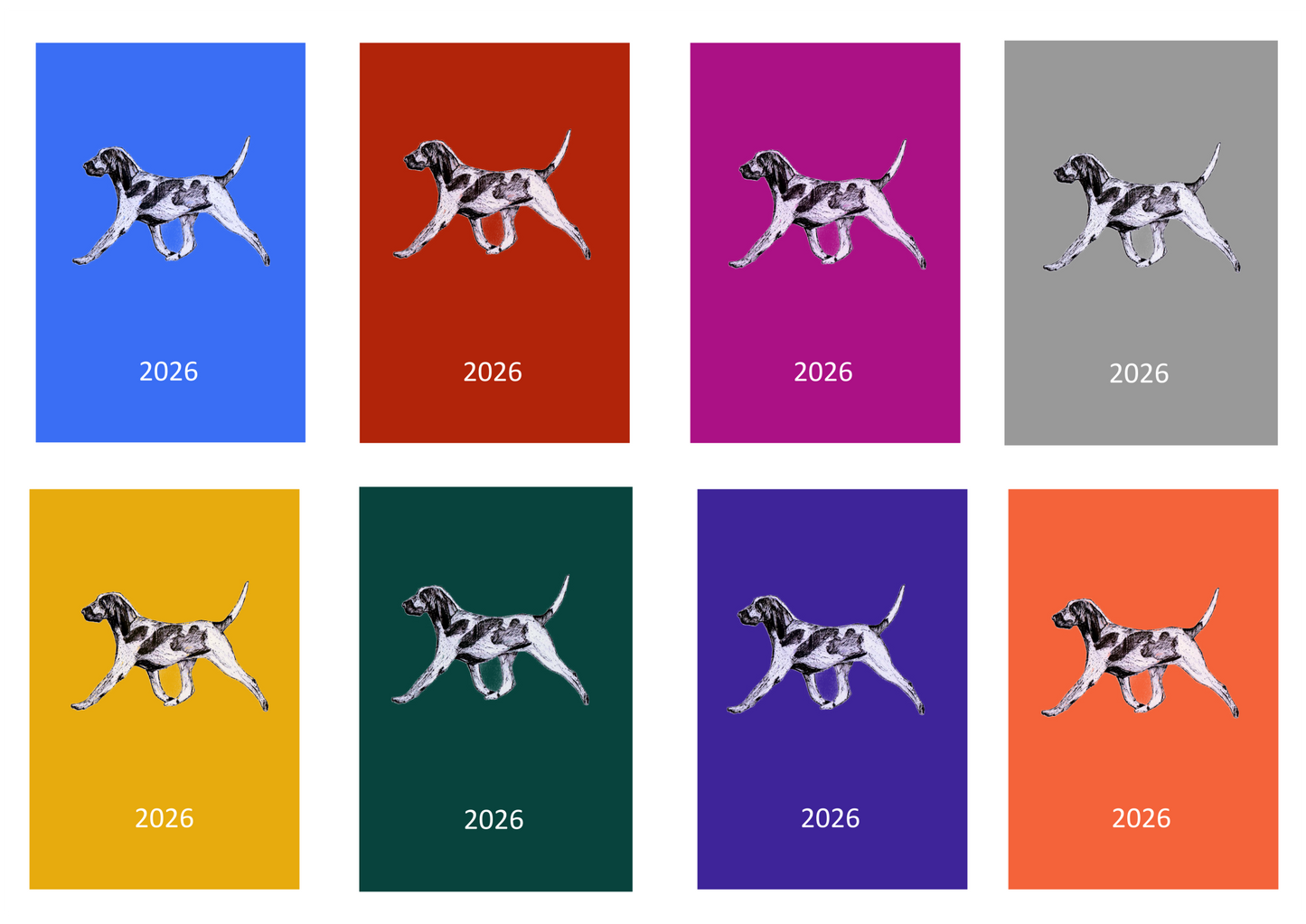 Bracco Italiano Week Per View 2026 Diary: A4, A5 or A6, Dog Show, Normal or Appointment