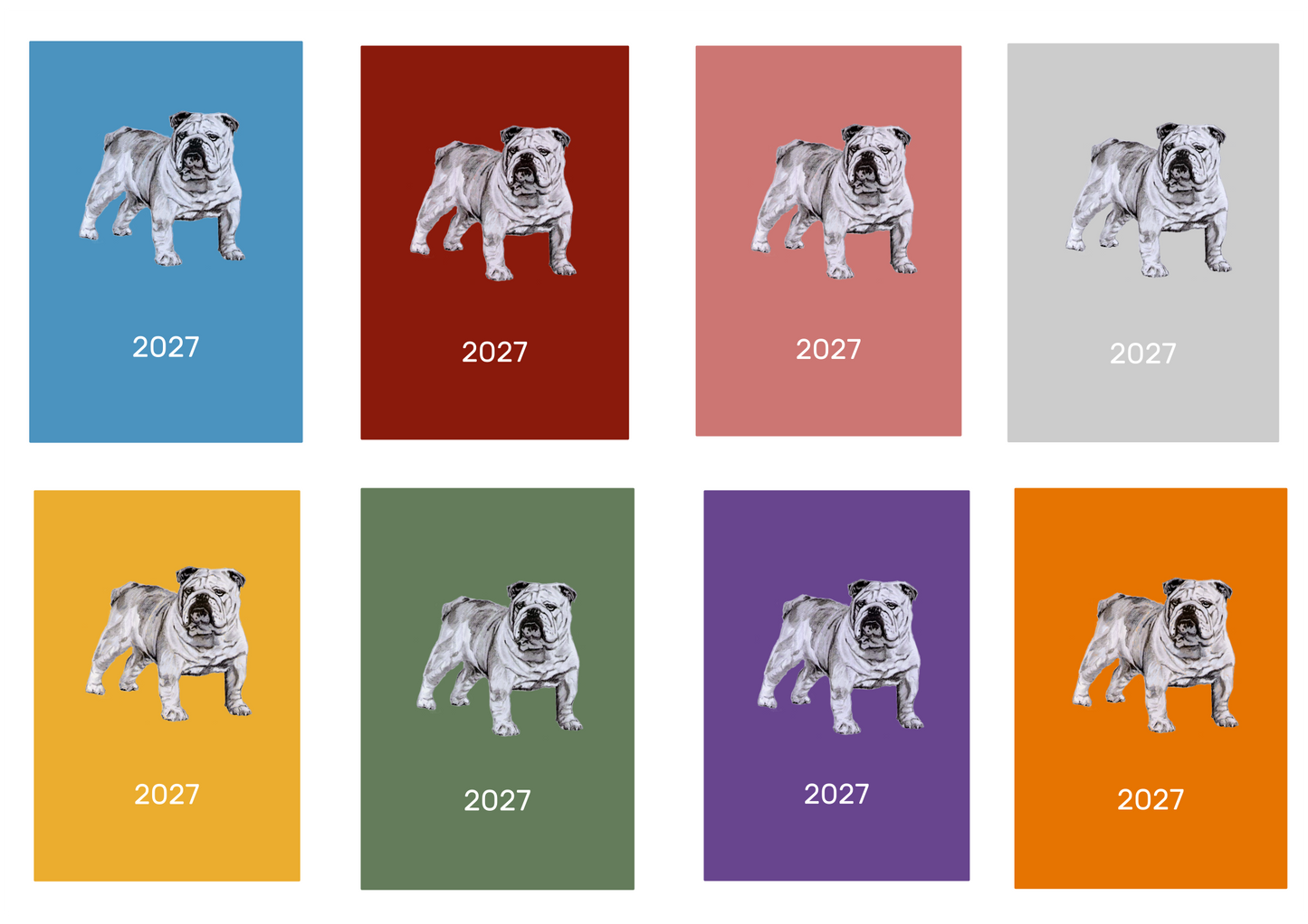 Bulldog Week Per View 2027 Diary: A4, A5 or A6, Dog Show, Normal or Appointment